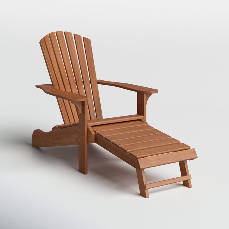 Aredale Eucalyptus Outdoor Adirondack Chair With Ottoman Reviews Birch Lane